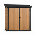 Capanno da Giardino in Legno e Metallo Marrone e Nero 130x75x180cm