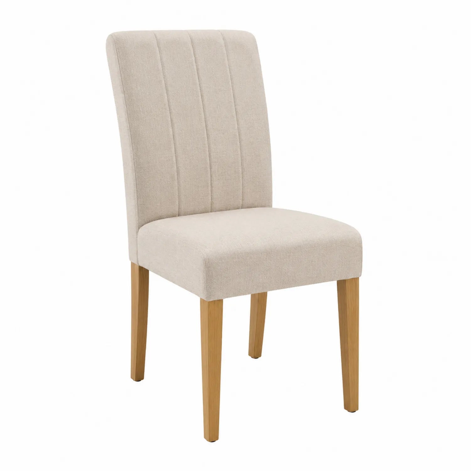 Sedia da pranzo in legno e tessuto Beige