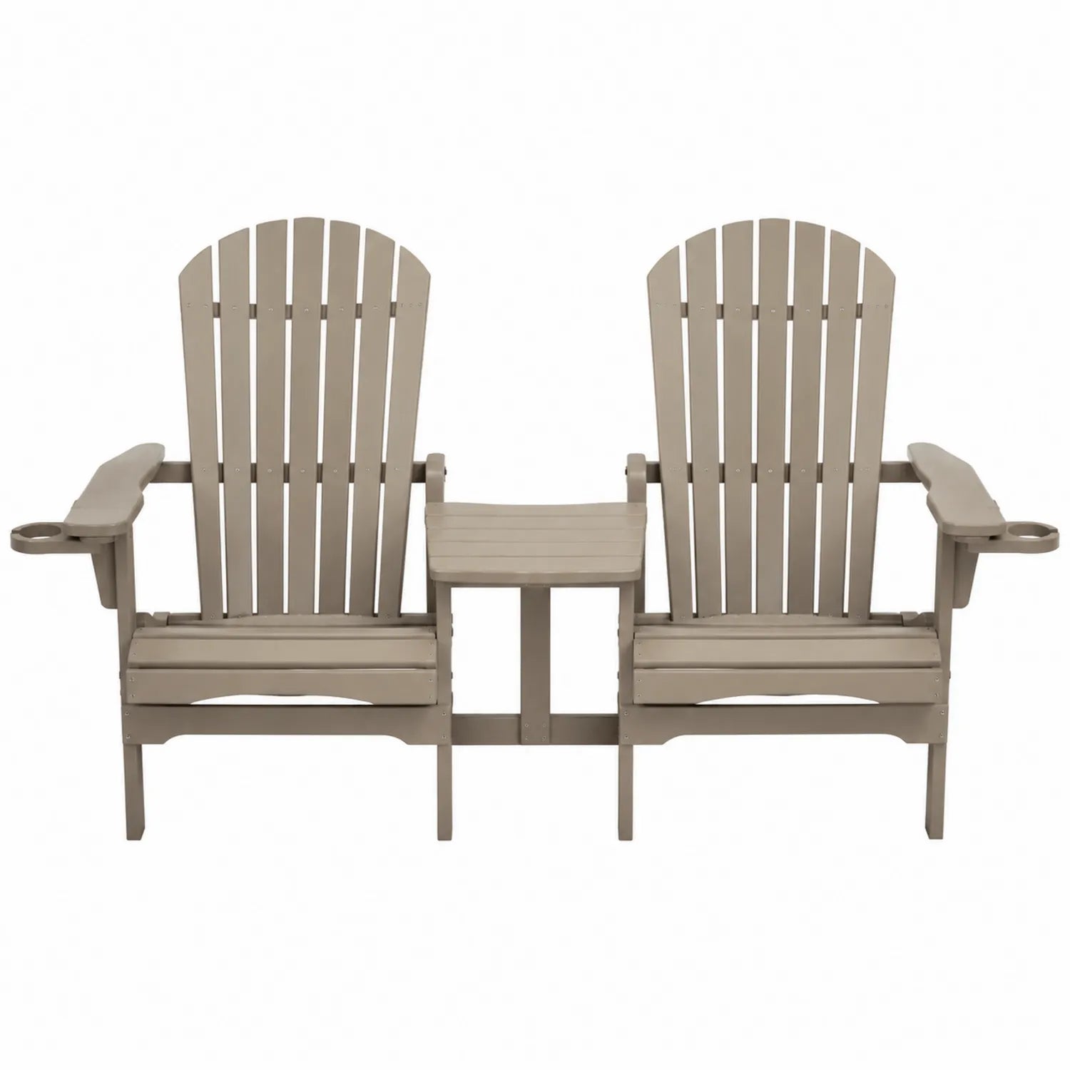 Set di sedie Adirondack in legno con tavolo integrato Grigio