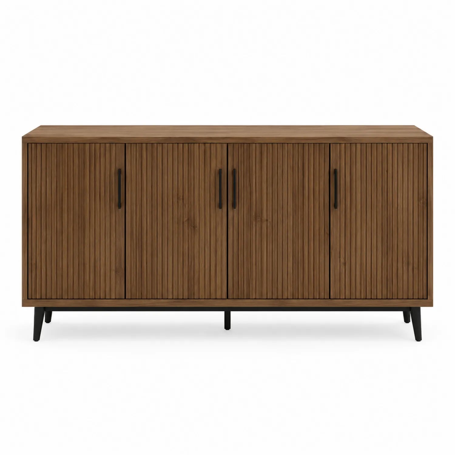 Credenza in legno con 4 ante colore Marrone e Nero