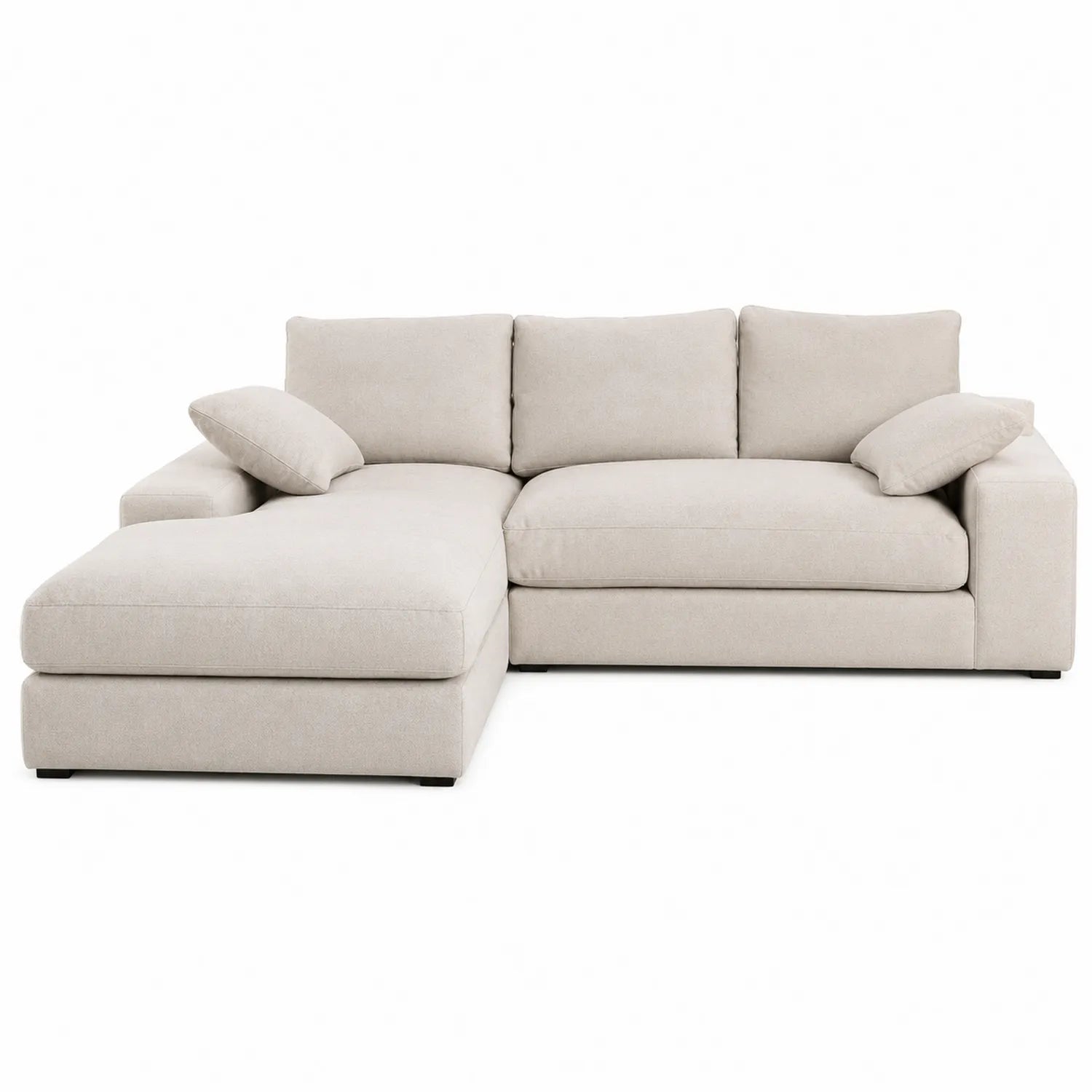 Divano angolare in tessuto con chaise longue 270x160x90 cm