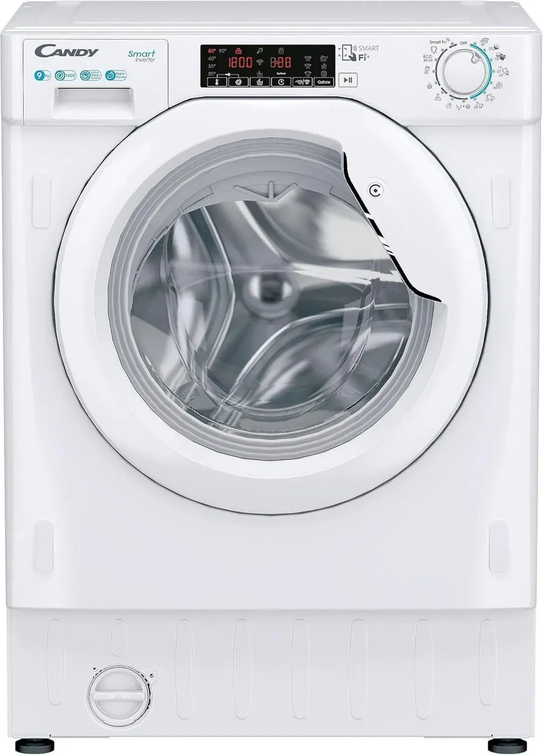 Lavatrice da Incasso Candy 9 Kg, Inverter, Wi-Fi, Classe A, 1400 RPM, 16 Programmi