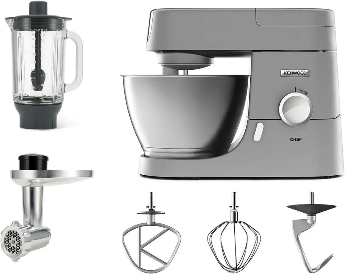Kenwood KVC3170S Robot da Cucina Planetario con Frullatore e Tritacarne, Ciotola 4.6L, 1000W