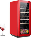 Cantinetta Vino Doppia Zona, Frigo per Bevande con Memoria di Temperatura, Raffreddamento Silenzioso 5¡ãC-22¡ãC, Ideale per Casa e Bar