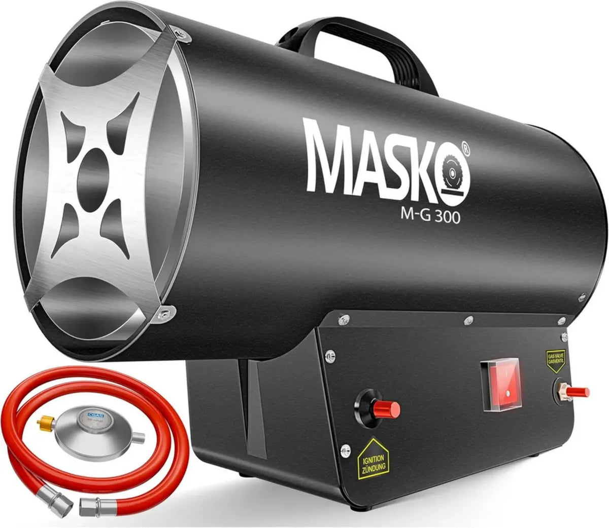 Riscaldatore a Gas MASKO? 30 KW con Generatore d'Aria Calda e Tubo Nero