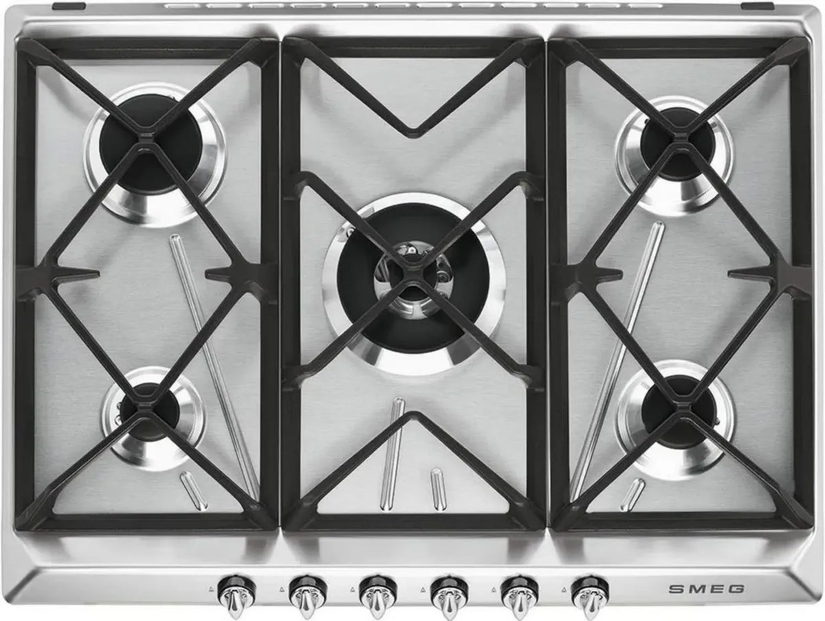 Piano Cottura a Gas Smeg SR975XGH in Acciaio Inossidabile da Incasso