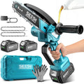 Motosega a Batteria Seesii 15,2 cm con 2 Batterie 4000 mAh, Seghetto Elettrico Portatile per Potatura Alberi