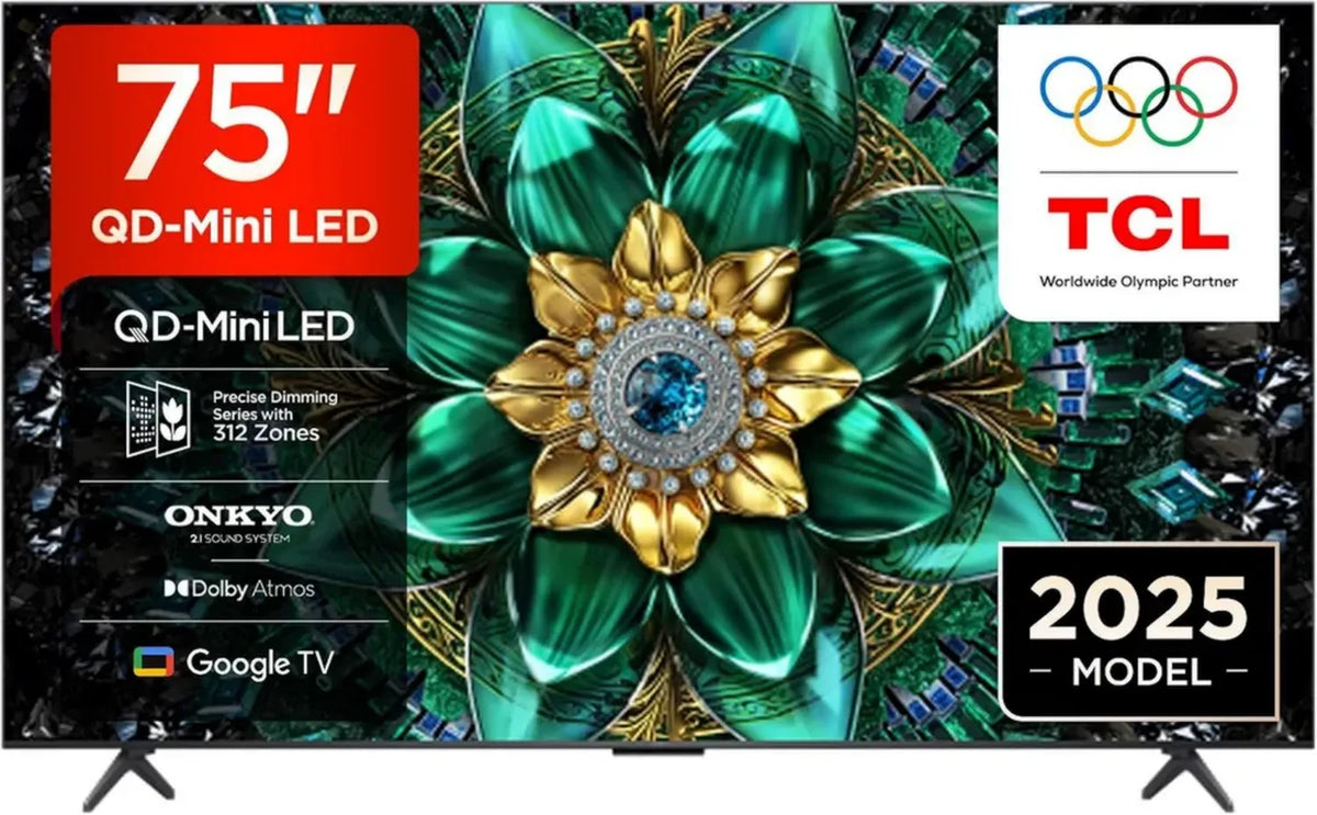 TCL 75Q6C Smart TV 75' QD-Mini LED 4K HDR, Google TV, Dolby Vision Atmos