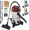 AREBOS Aspirapolvere Industriale 1300W, Secco e Umido, 30L, Rosso