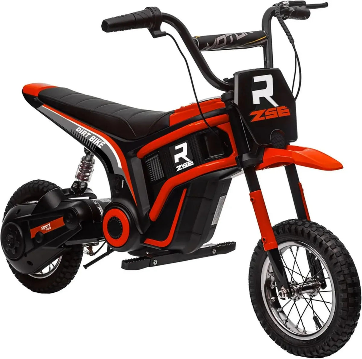 Moto Elettrica per Bambini 24V con Sospensione, Luci e Suoni, Velocit¨¤ Regolabile 8-16km/h, Ruote 30.5cm, Rosso