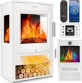 Caminetto Elettrico TRESKO con Telecomando e App WiFi, 1800W, Effetto Fiamma LED, Termostato e Timer