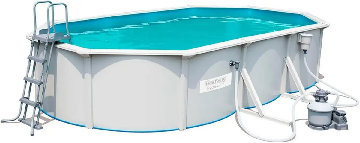 Piscina Ovale Bestway Hydrium 610x360x120 cm in Acciaio Resistente