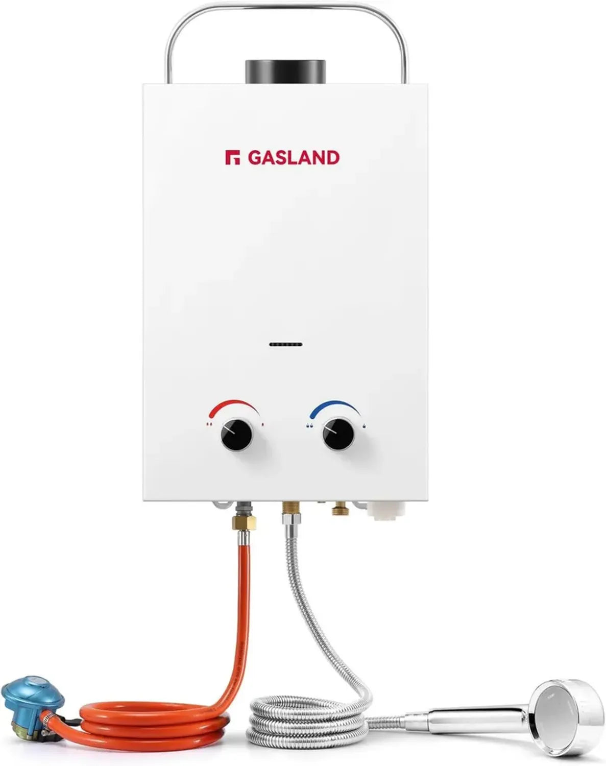 Scaldabagno istantaneo a gas propano 6L per esterni, portatile con manico pieghevole, ideale per camper e campeggio