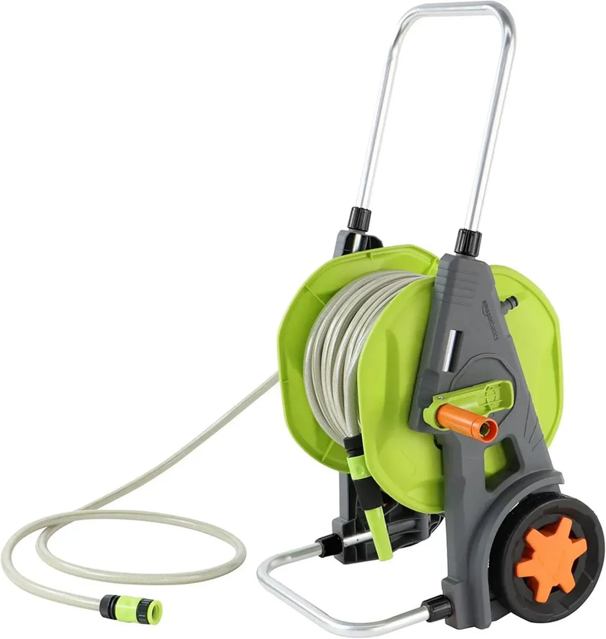 Carrello per tubo da giardino 30m, Verde e Grigio