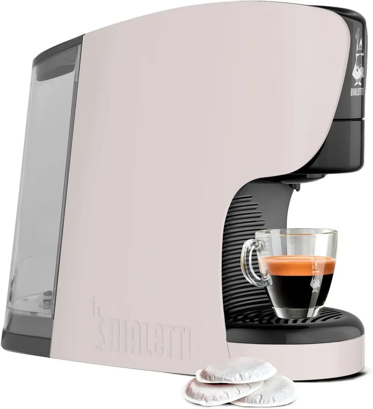 Bialetti Dama, Macchina per Espresso con Cialde Compostabili ESE, Materiale Riciclato, Colore Grigio