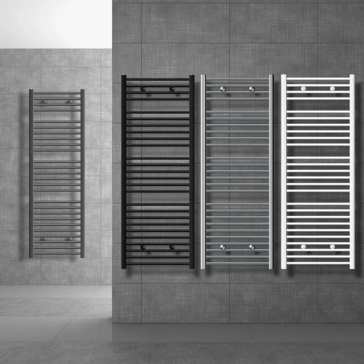 Radiatore Elettrico da Bagno Sahara 300x800 mm Antracite con Termostato Digitale