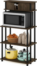 Scaffale da Cucina Furinno a 4 Ripiani con Armadietto in Noce e Nero