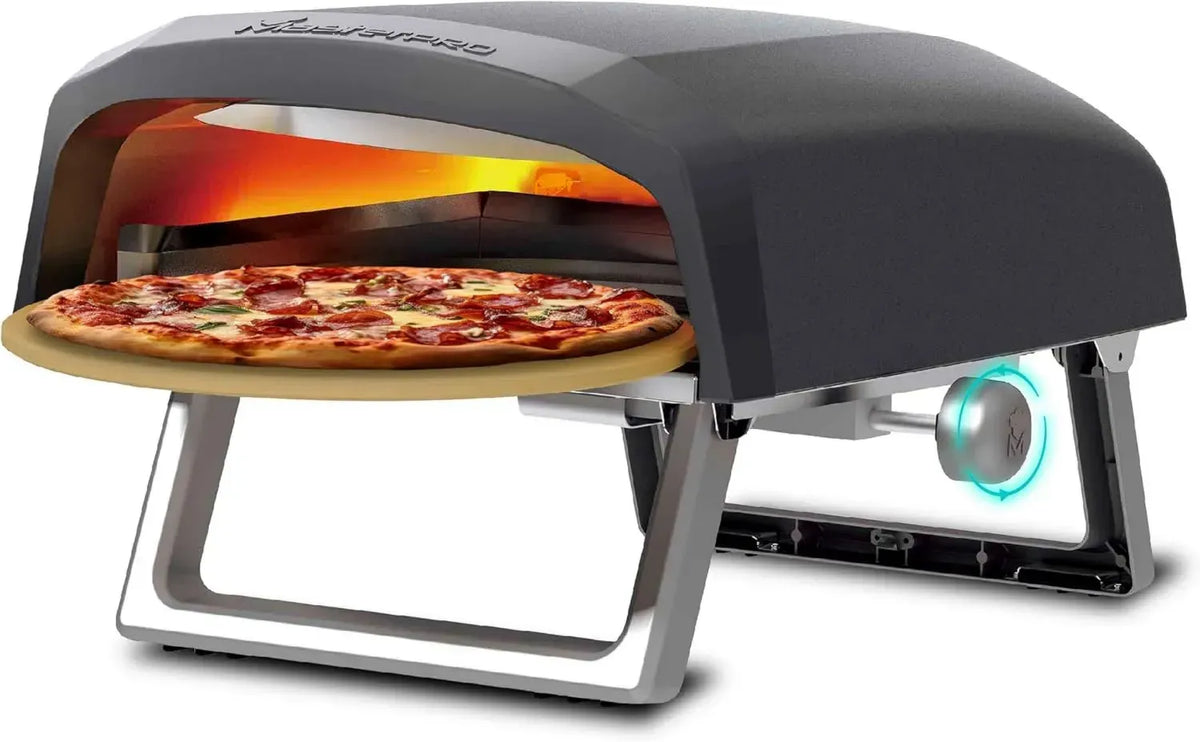 Forno a gas Napoli MasterPRO - Funzione rotante per cottura uniforme - Raggiunge 500¡ãC - Pizza pronta in 60 secondi - Include borsa e pietra refrattaria