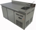 Frigorifero da Banco in Acciaio Inox a 2 Porte con Lavello, 136 cm, 313 L