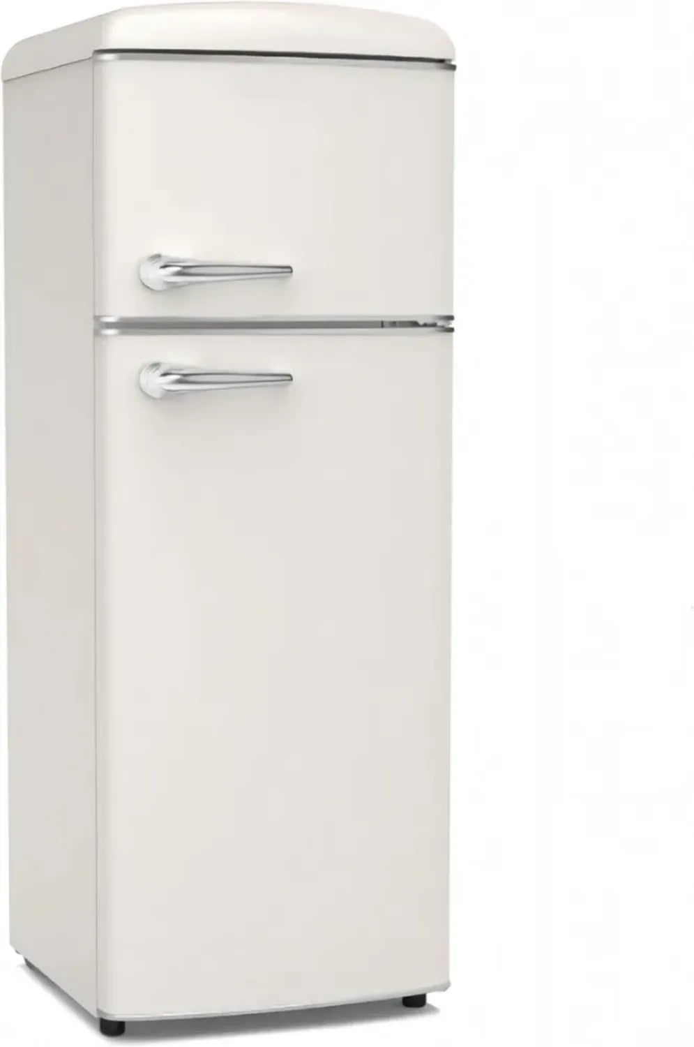 Frigorifero Vintage Retr¨° 240L, Acciaio Laminato, Maniglie Cromate, Congelatore 43L, Porta Reversibile, Temperatura Regolabile, Avorio