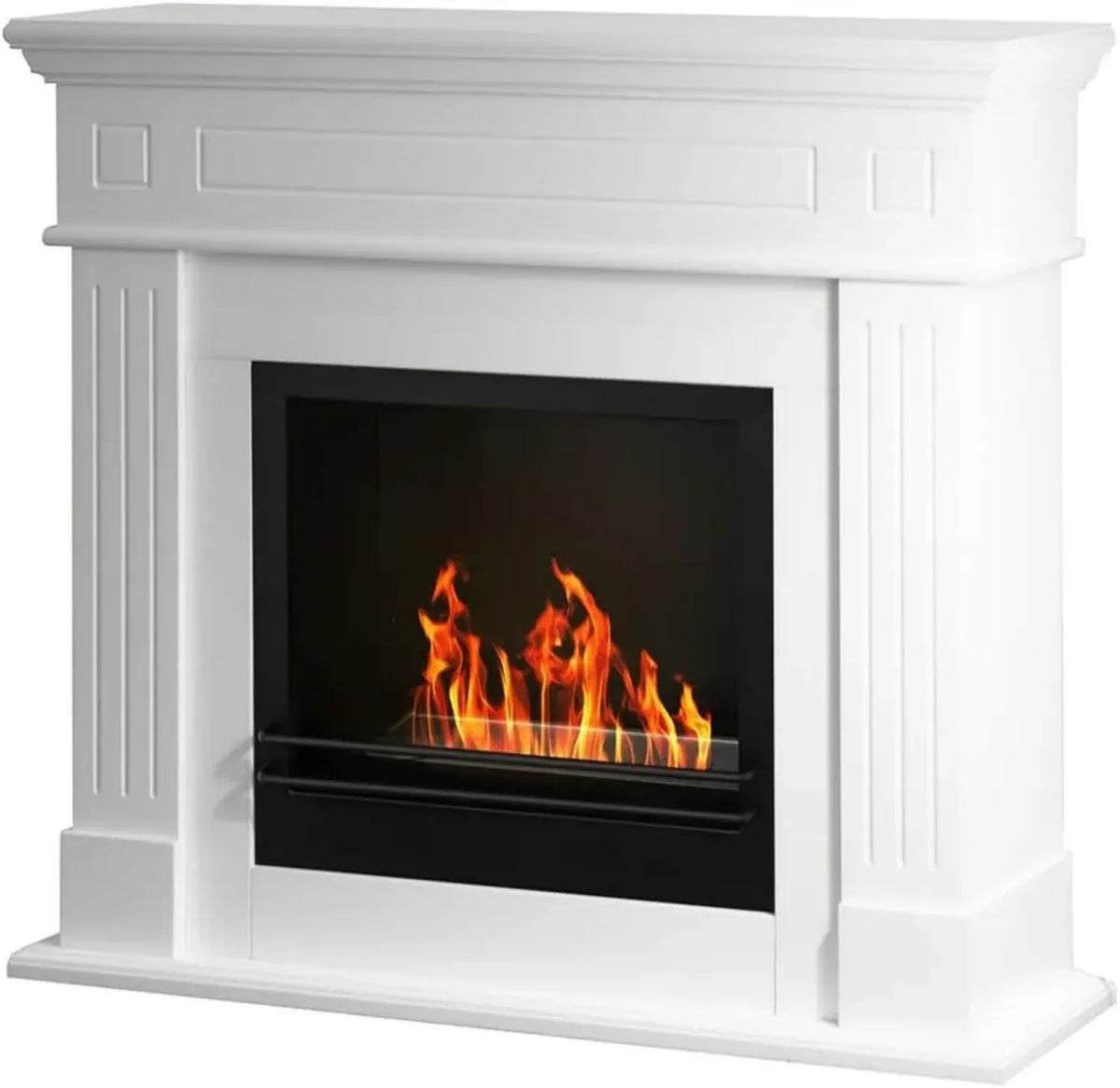 Camino a legna Divina Fire Cambridge Bianco 110x36x100 cm