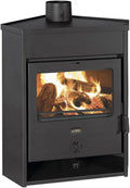 Stufa a Legna Prity AM D 12 kW, Metallo Nero, Camino Riscaldante