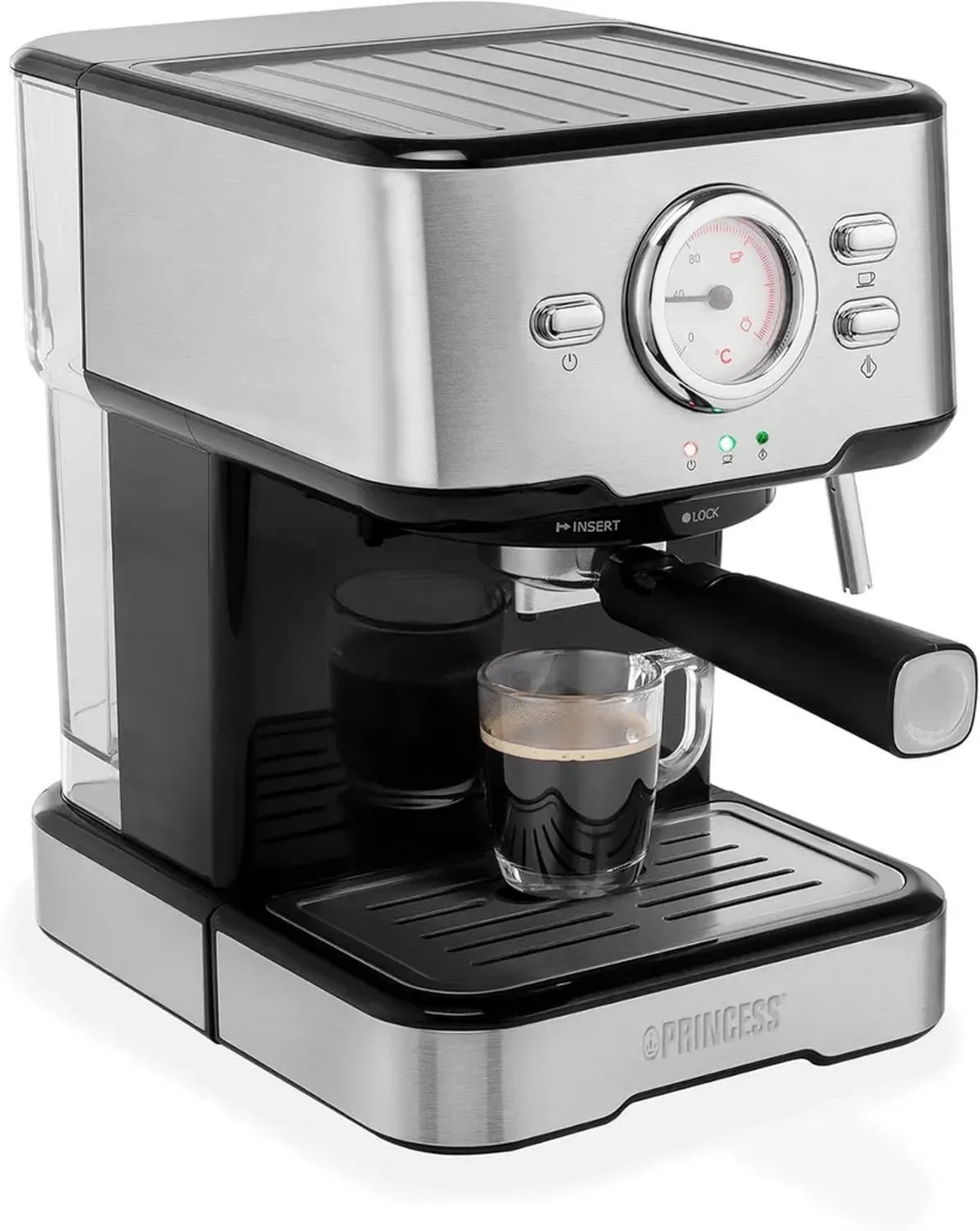 Macchina per Caff¨¨ Espresso a Capsule 1100W, 1,5L, con Montalatte e 3 Filtri