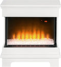 Caminetto Elettrico Moderno 2000W con 10 Colori, Spegnimento Automatico, Termostato e Telecomando, Bianco