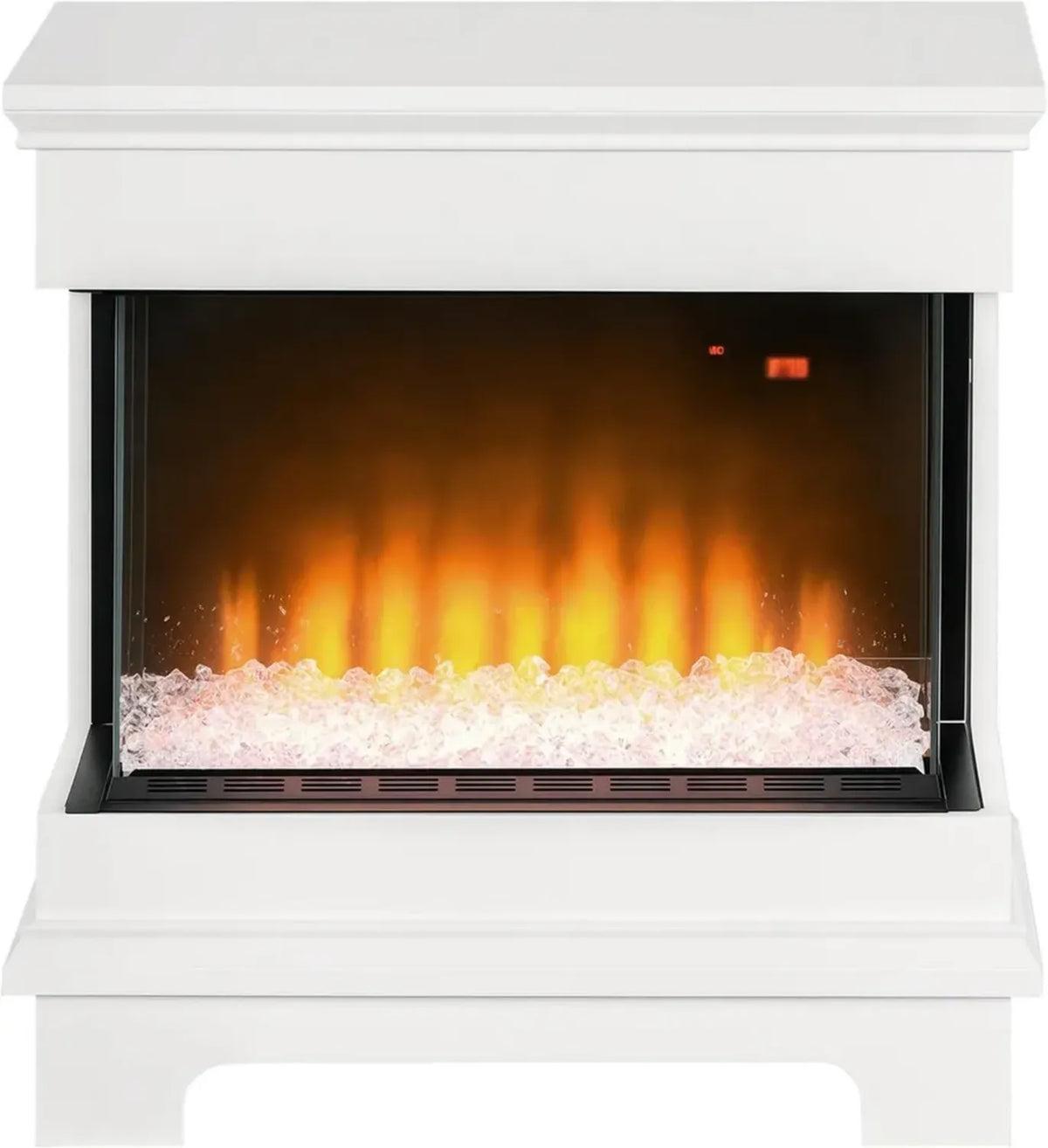Caminetto Elettrico Moderno 2000W con 10 Colori, Spegnimento Automatico, Termostato e Telecomando, Bianco
