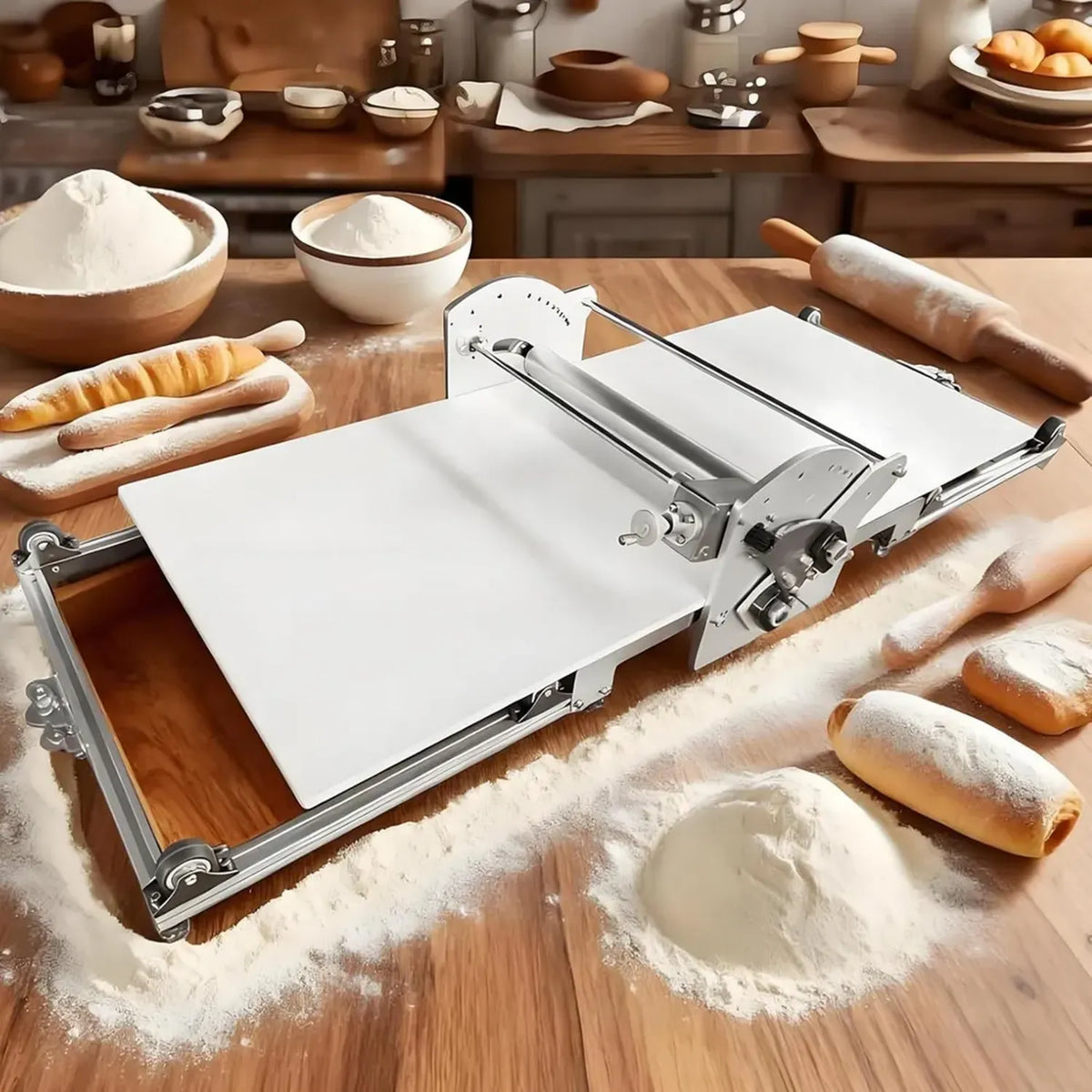 Macchina Automatica per Stendere Pasta, Motore Potente da 60W, Ideale per Panetterie e Pizzerie