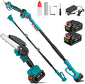 Taglia-rami e Motosega a Batteria 4 in 1, ONEVAN con Manico Telescopico e Angolo Regolabile