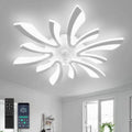 Ventilatore a Soffitto con Lampadario 78cm, Telecomando e 6 Velocit¨¤ DC, Design Moderno, Funzione Estate/Inverno, Dimmerabile, Ideale per Soggiorno e Camera da Letto, Bianco