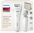 Philips Set Bellezza Serie 9000 - Epilatore Multifunzione Wet & Dry, Senza Fili, 6 Accessori