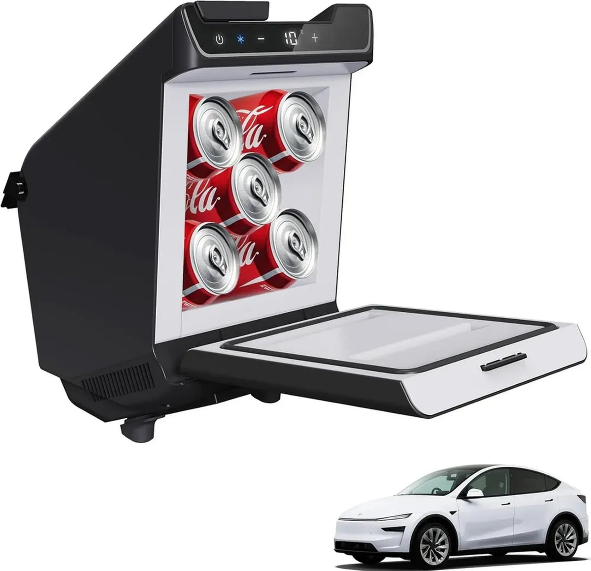Frigorifero Portatile per Tesla Model Y, Console Posteriore con Funzione di Raffreddamento e Riscaldamento