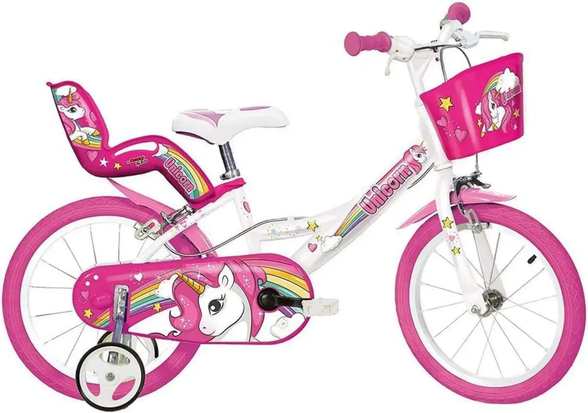 Bicicletta per Bambina Dino Bikes Unicorn con Casco Opzionale, Taglie 10-20