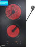 Piano cottura vetroceramica, 2 zone, incasso, 3000W, 9 livelli potenza, timer 1-99 min, sicurezza bambini