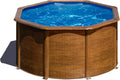 Gre KIT240W Piscina Rotonda in Acciaio con Finitura Legno, 240 x 120 cm