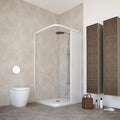 Box Doccia Angolare Salvaspazio in PVC con Profili Bianchi, Modello Paola, Apertura Laterale Reversibile 80x80x185 cm