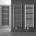 Radiatore Elettrico Moderno LuxeBath Sahara 900W, Antracite 500x1200 mm, Termostato Cromato