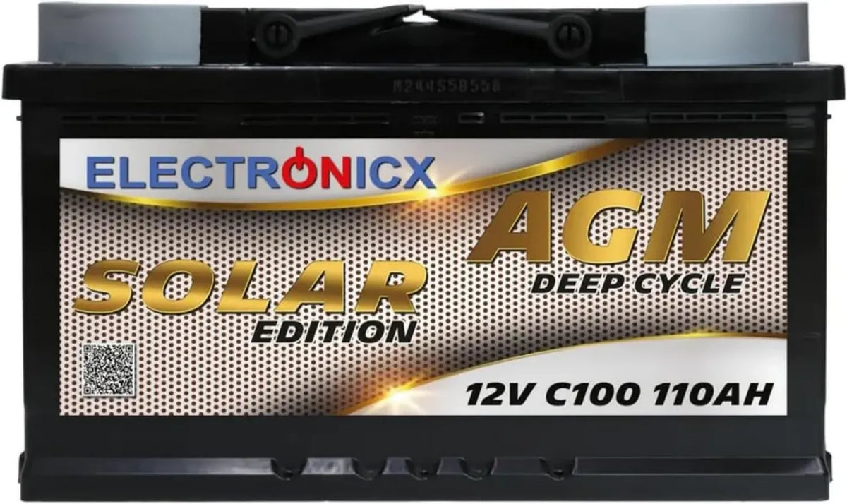 Batteria AGM Solar Edition 12V 110Ah senza Manutenzione per Camper e Barche