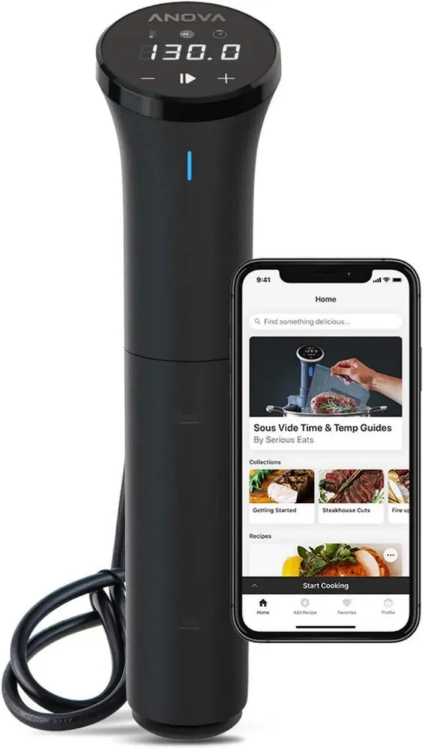 Anova Precision Cooker Nano 2.0, WiFi e Bluetooth, 100W, Compatibile UE, Nero