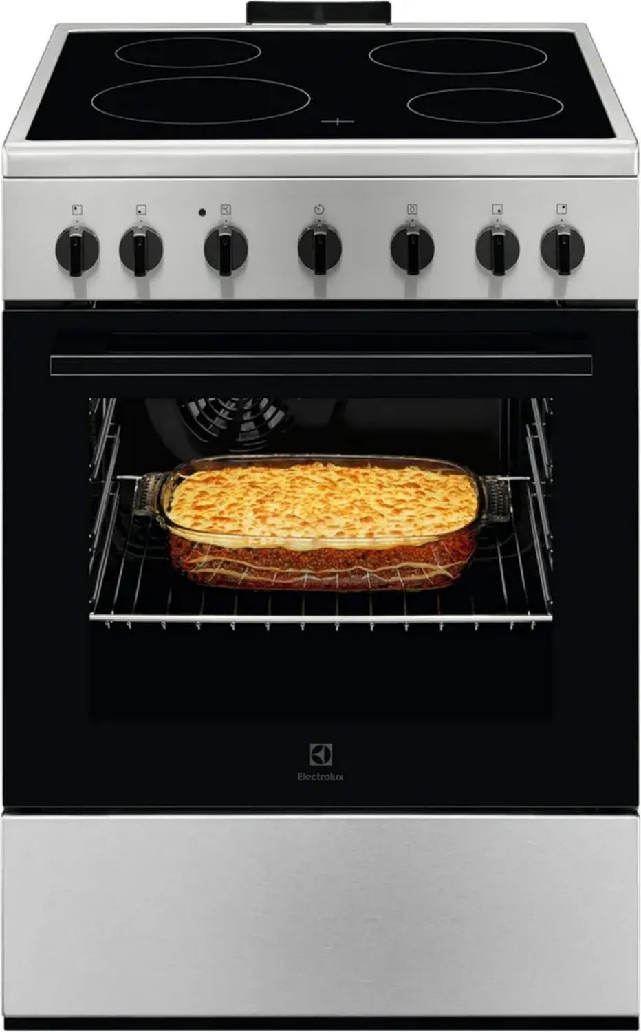 Electrolux LKR620066X - Cucina elettrica con Forno, 4 Zone Cottura, 60x60 cm, Classe A