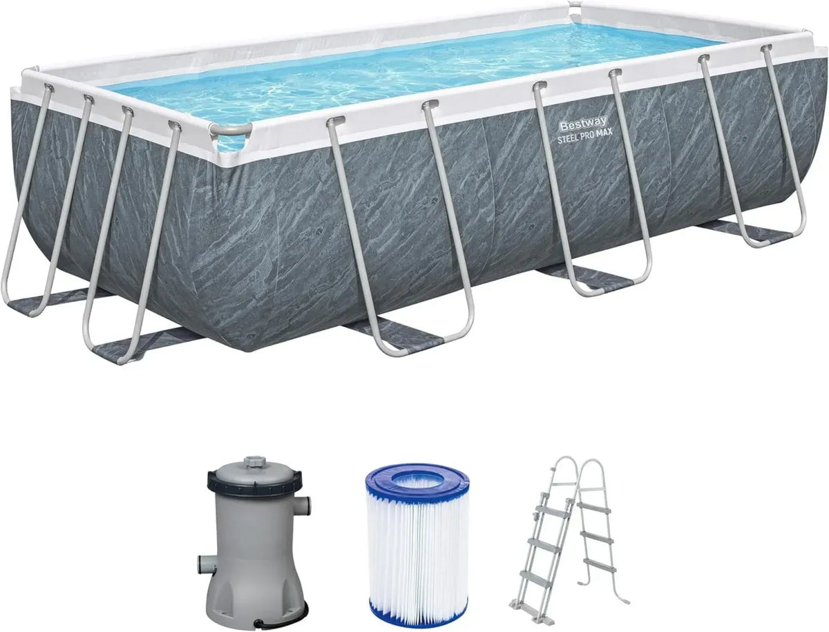 Piscina Bestway Steel Pro MAX rettangolare 4,04x2,01x1,00 m, grigio