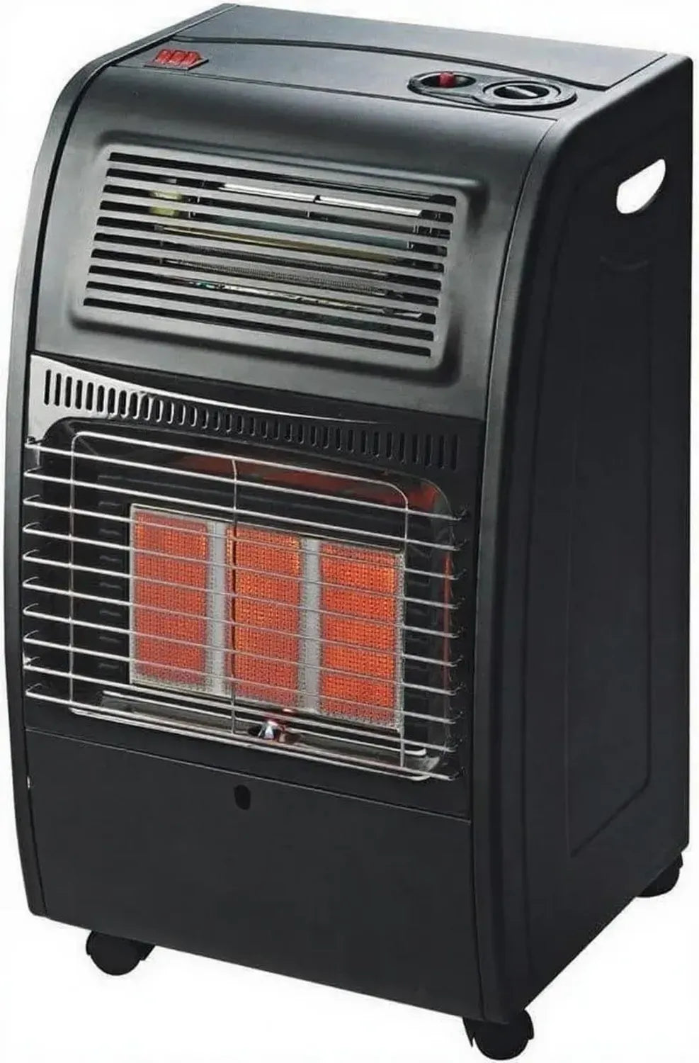 Riscaldatore a Gas GPL Catalitico con Infrarossi e Ventilazione, 4200W, 3 Livelli di Potenza, Sicurezza ODS e FFD, per Spazi Fino a 80 mq, Design Compatto, Nero Opaco