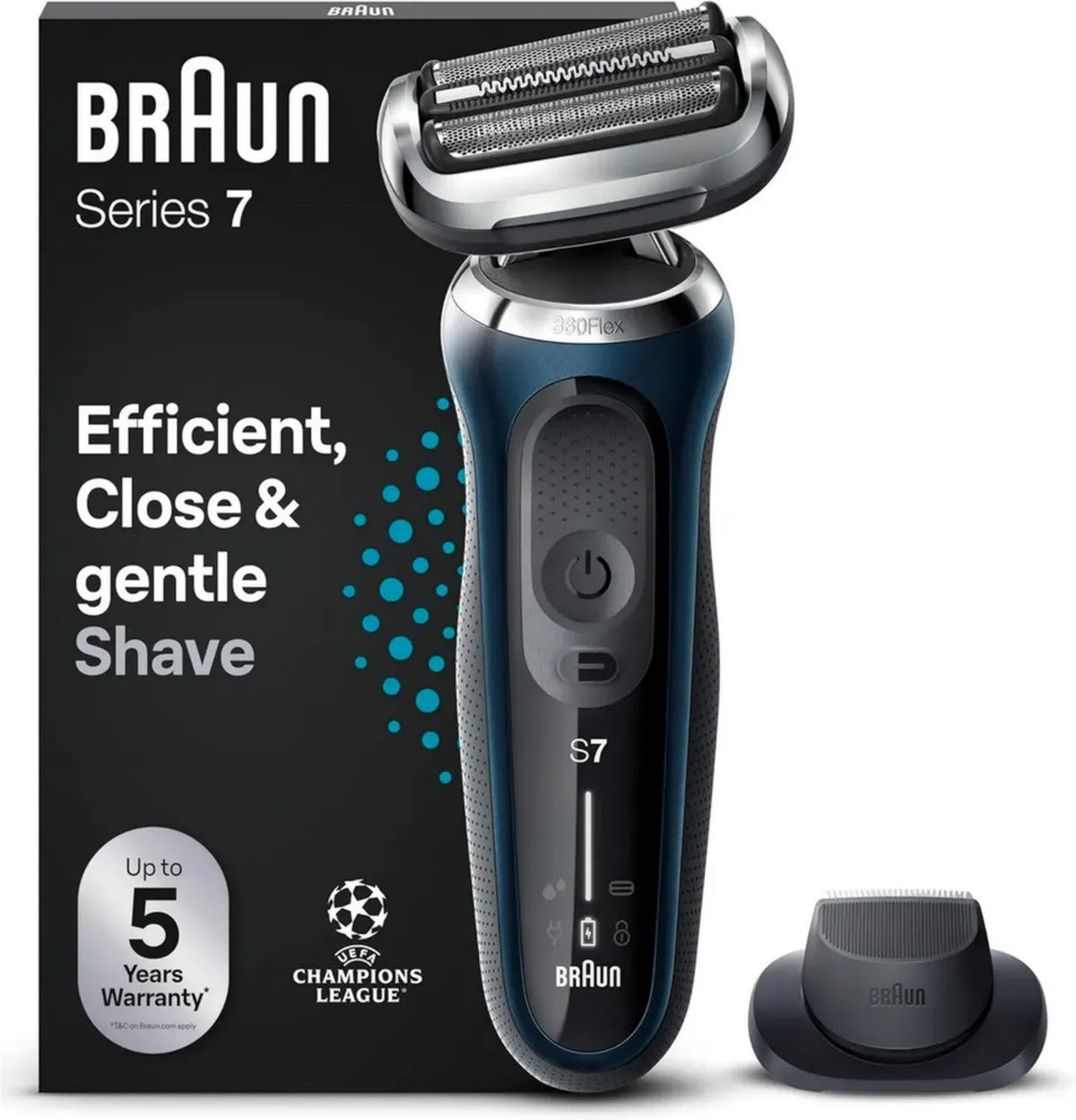 Braun Series 7 Rasoio Elettrico Uomo con Regolabarba, Rifinitore Preciso 360¡ã Flex, Wet&Dry, Ricaricabile, Custodia Viaggio, Wireless, Perfetto per Regali