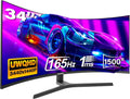 Monitor da Gaming Curvo 34'' Gawfolk Ultrawide 165Hz UWQHD 3440x1440, Regolabile in Altezza, Compatibile VESA