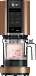 Ninja CREAMi Gelatiera Multifunzione con 3 Contenitori, 7 Programmi per Gelati, Sorbetti e Yogurt, Capacit¨¤ di 1,4 Litri, Nero e Rame, Modello NC300EUCP