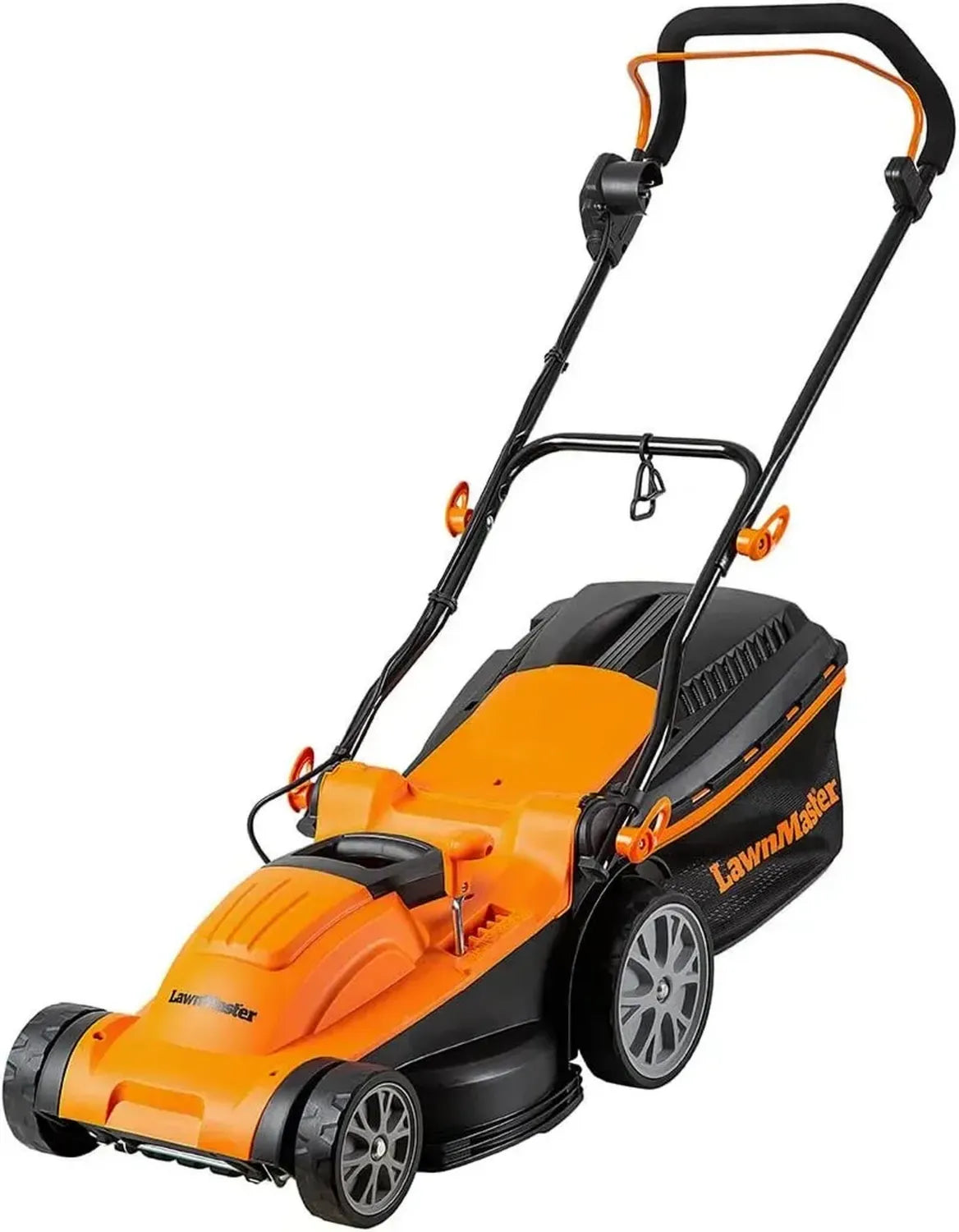 Rasaerba Elettrico LawnMaster 1600W, Ampiezza 37cm, 6 Livelli di Taglio 20-70mm, Cestello 40L