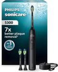 Philips Sonicare 5300 Spazzolino Elettrico Sonico con Sensore di Pressione e Timer Intelligente, Nero