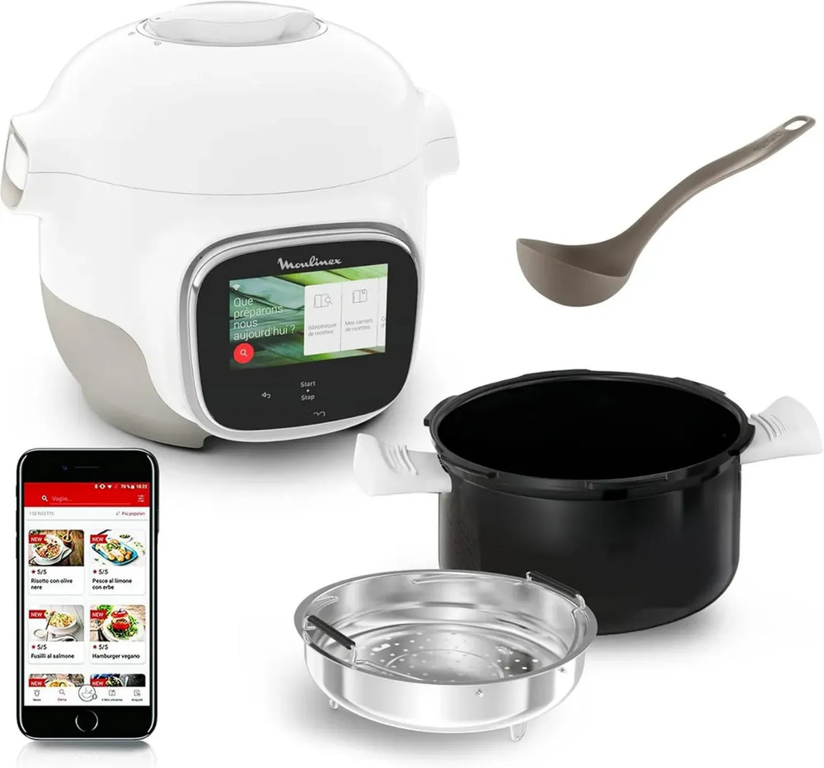 Moulinex Cookeo Touch Wifi Mini Multicooker Intelligente 3L con 100 Ricette e Connessione Wifi